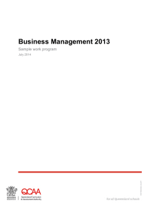 Business Management 2013 - Queensland Curriculum and