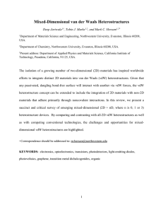 Mixed-Dimensional van der Waals Heterostructures