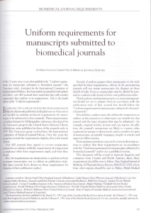 Uniform requirements for manuscripts submitted to biomedical journals