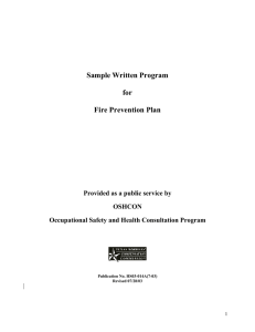 Sample Written Program for Fire Prevention Plan