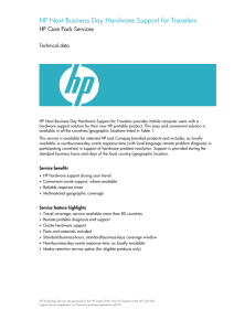 HP Next Business Day Hardware Support for Travelers data sheet