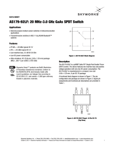 AS179-92LF: 20 MHz-3.0 GHz GaAs SPDT Switch