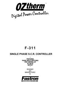 SINGLE PHASE S.C.R. CONTROLLER