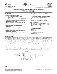 Low Input Voltage Synchronous Boost Converter With 1.3