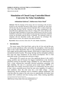 Simulation of Closed Loop Controlled Boost Converter for Solar