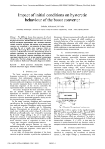 Impact of initial conditions on hysteretic behaviour of the boost