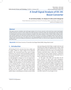 A Small Signal Analysis of DC-DC Boost Converter