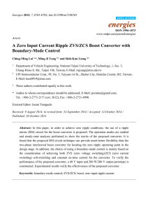 A Zero Input Current Ripple ZVS/ZCS Boost Converter with