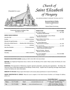 Sunday Bulletin - St. Elizabeth of Hungary Church