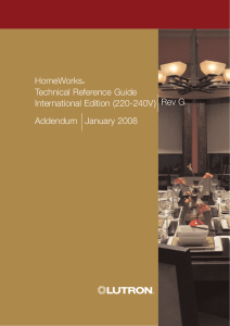 HomeWorks® Technical Reference Guide |Rev G International