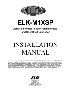 elk-m1xsp installation manual