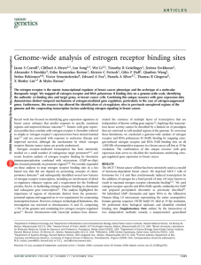 Genome-wide analysis of estrogen receptor binding sites