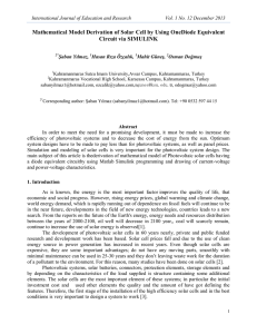 Mathematical Model Derivation of Solar Cell by Using OneDiode