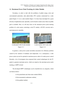 11. Maximum Power Point Tracking of a Solar Module