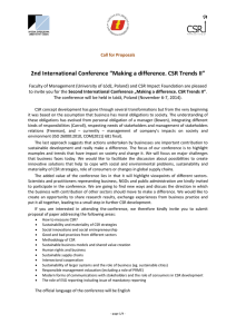 2nd International Conference „Making a difference. CSR Trends II`