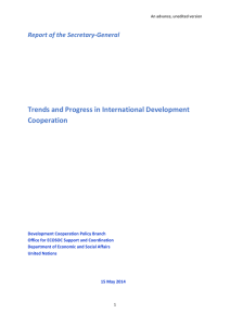 Trends and Progress in International Development Cooperation