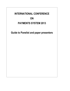 International Conference for Payment Systems 2013.