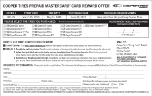 cooper tires prepaid mastercard card reward