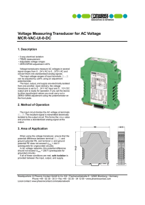 Voltage Measuring Transducer for AC Voltage MCR-VAC-UI-0-DC