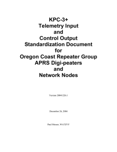 KPC-3+ Telemetry Input and Control Output Standardization