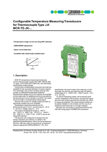 Configurable Temperature Measuring Transducers for