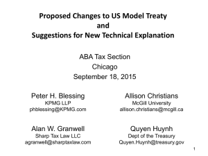 Proposed Changes to US Model Treaty