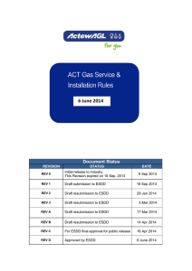 ActewAGL Gas Service and Installation Rules