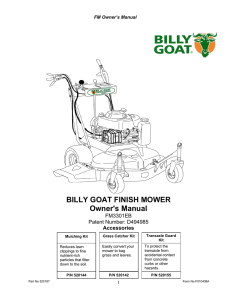 BILLY GOAT FINISH MOWER Owner`s Manual