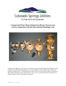 Commercial Water Meter Sizing Form - REV 9-2010