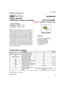 IRFMA450 500V, N-CHANNEL - International Rectifier
