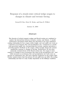 Response of a steady-state critical wedge orogen to changes in