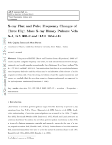 X-ray Flux and Pulse Frequency Changes of Three High Mass X