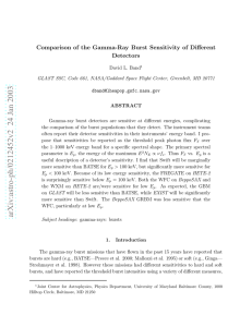 Comparison of the Gamma-Ray Burst Sensitivity of Different Detectors