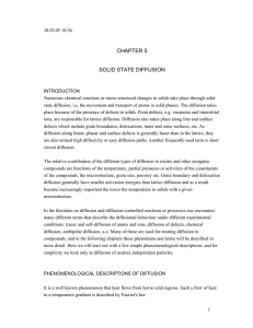 CHAPTER 5 SOLID STATE DIFFUSION