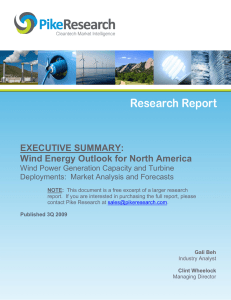 Wind Energy Outlook for North America