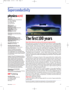 Superconductivity 100 years - Department of Physics and Astronomy