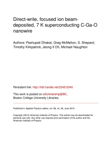 Direct-write, focused ion beam- deposited, 7 K superconducting C