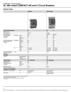 UL 489 Listed COMPACT NS and C Circuit Breakers