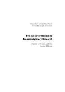 Principles for Designing Transdisciplinary Research