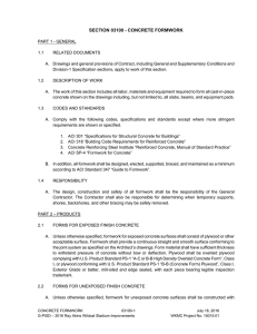 SECTION 03100 - CONCRETE FORMWORK