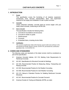 CAST-IN-PLACE CONCRETE 1. INTRODUCTION 2. CODES AND
