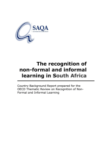 The recognition of non-formal and informal learning in
