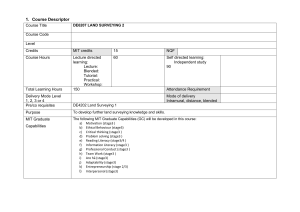 DE6207 Land Surveying 2 - Manukau Institute of Technology