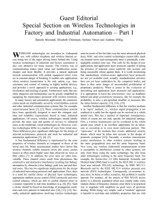 Guest Editorial Special Section on Wireless Technologies in Factory