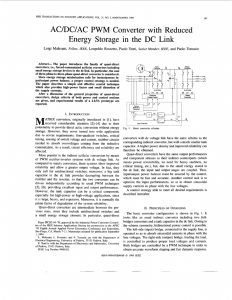 AC/DC/AC PWM converter with reduced energy storage in the DC link