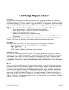Cosmetology Program Syllabus