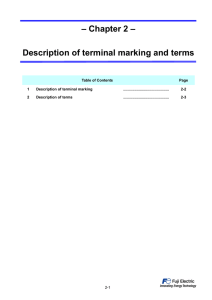 Chapter 2 – Description of terminal marking and terms