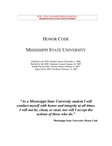 honor code mississippi state university