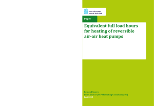 Equivalent full load hours for heating of reversible air-air heat