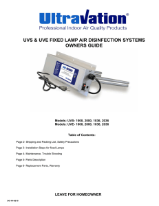 UVS and UVE Fixed Lamp